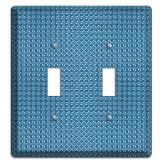 Multi Blue Tiled Foulard 2 Toggle Wallplate