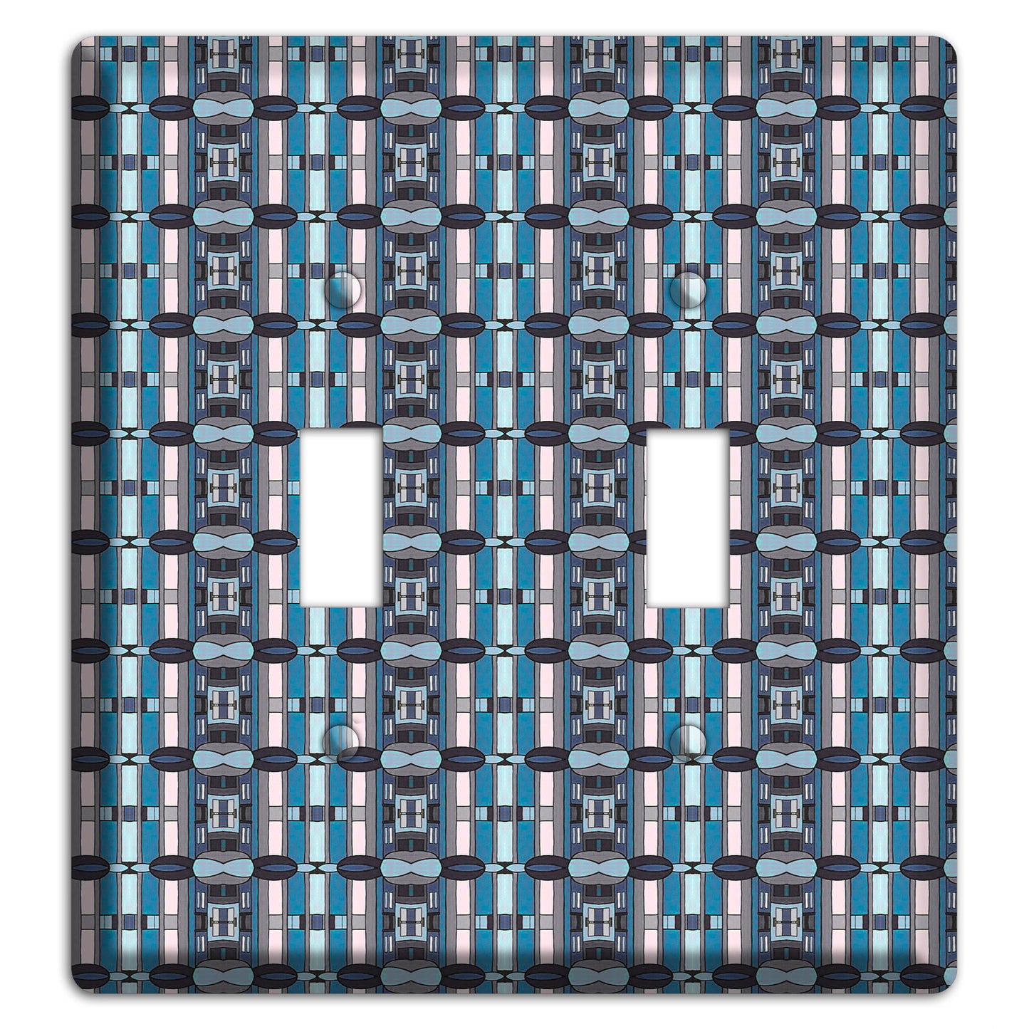 Blue and Grey Tapestry 2 Toggle Wallplate