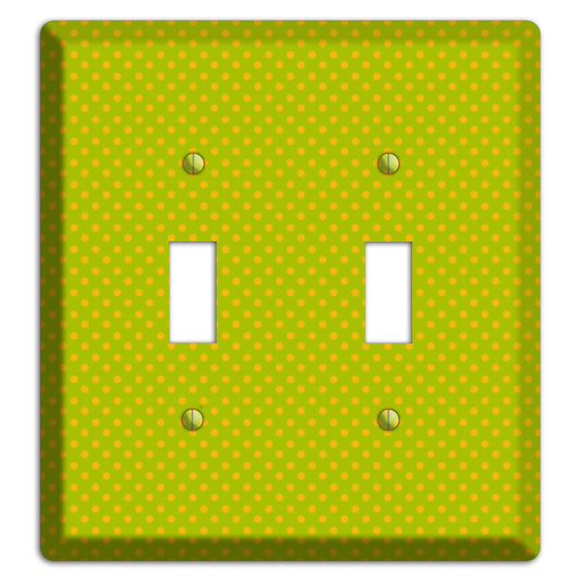 Multi Lime Tiny Polka Dots 2 Toggle Wallplate