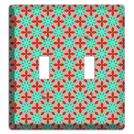 Green and Red Foulard 2 2 Toggle Wallplate