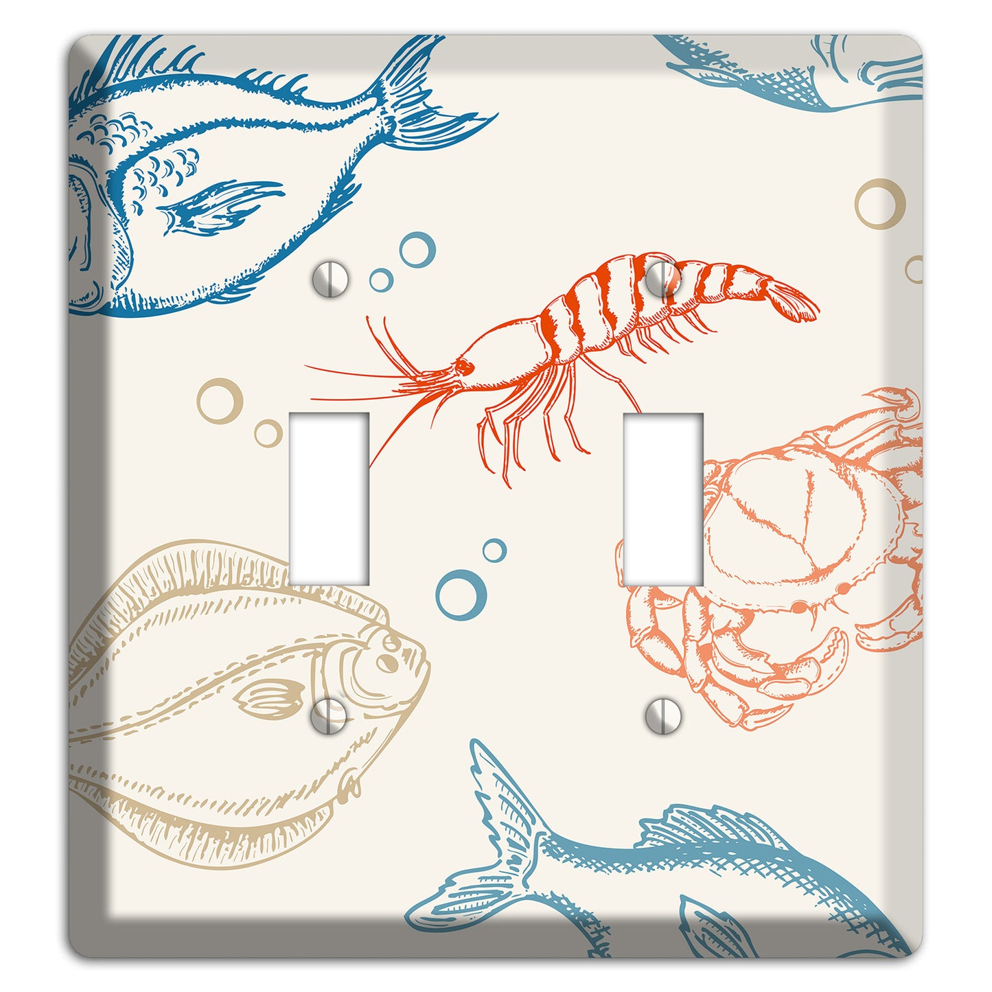 Mixed Sea Life Style 1 2 Toggle Wallplate