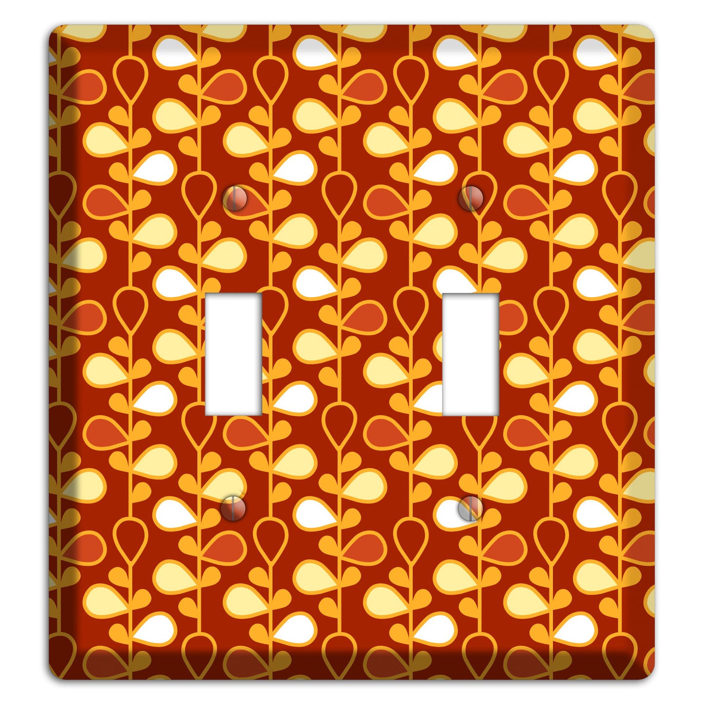 Red with Orange and Yellow Drop and Vine 2 Toggle Wallplate