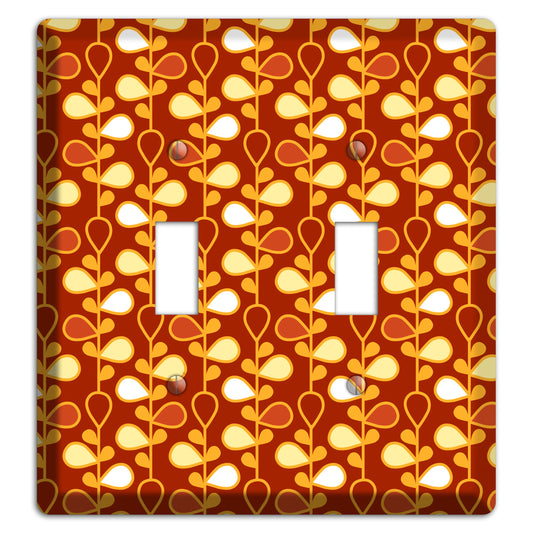 Red with Orange and Yellow Drop and Vine 2 Toggle Wallplate