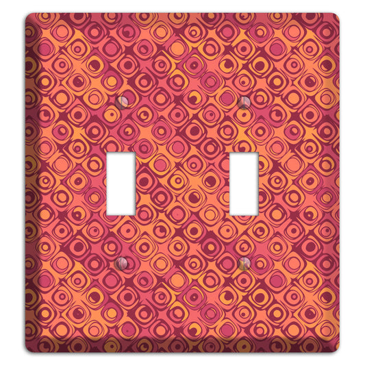 Coral Grunge Retro Circles 2 Toggle Wallplate