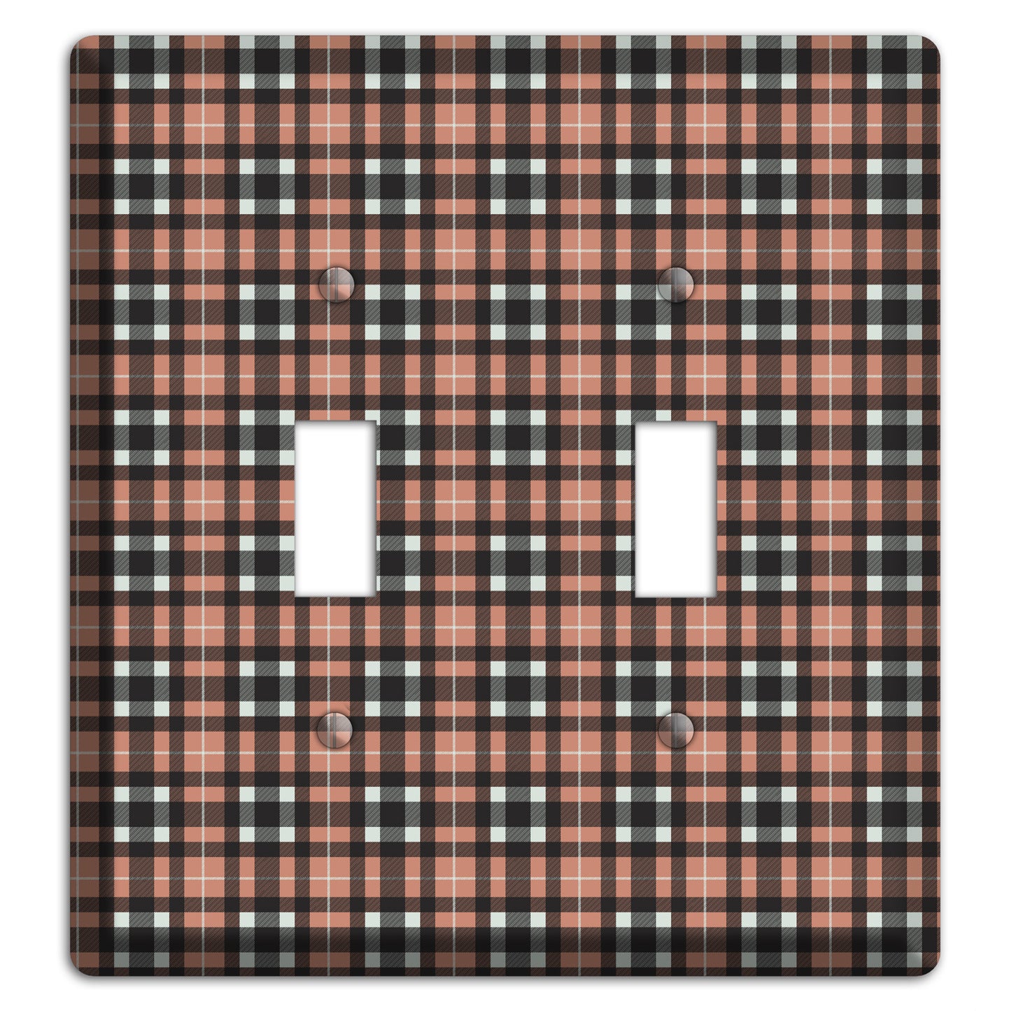 Light Brown Plaid 2 Toggle Wallplate