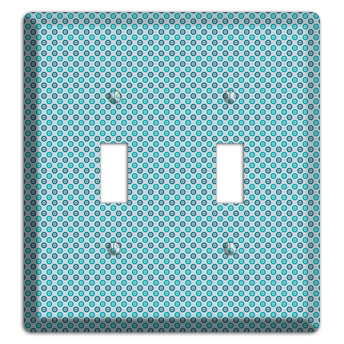 Turquoise and Blue Concentric Dots 2 Toggle Wallplate