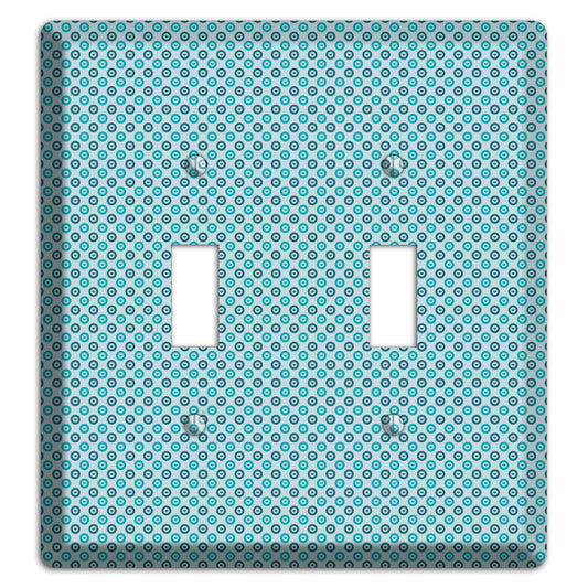 Turquoise and Blue Concentric Dots 2 Toggle Wallplate