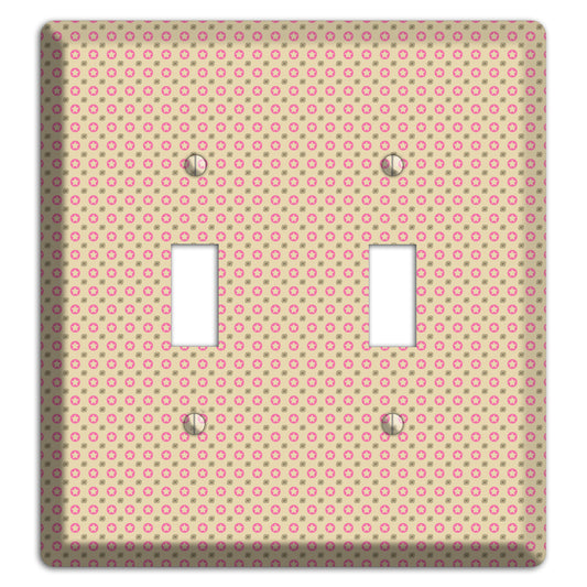 Beige with Pink Stars 2 Toggle Wallplate