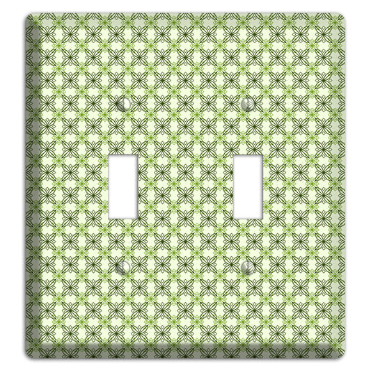 Multi Green Overlain Foulard 2 Toggle Wallplate