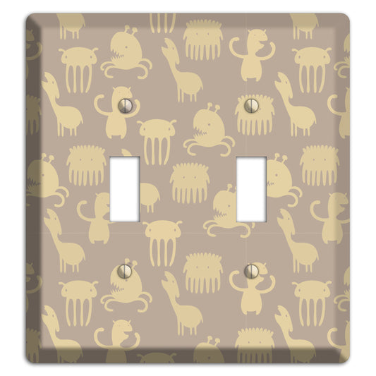 Silly Monsters Brown 2 Toggle Wallplate