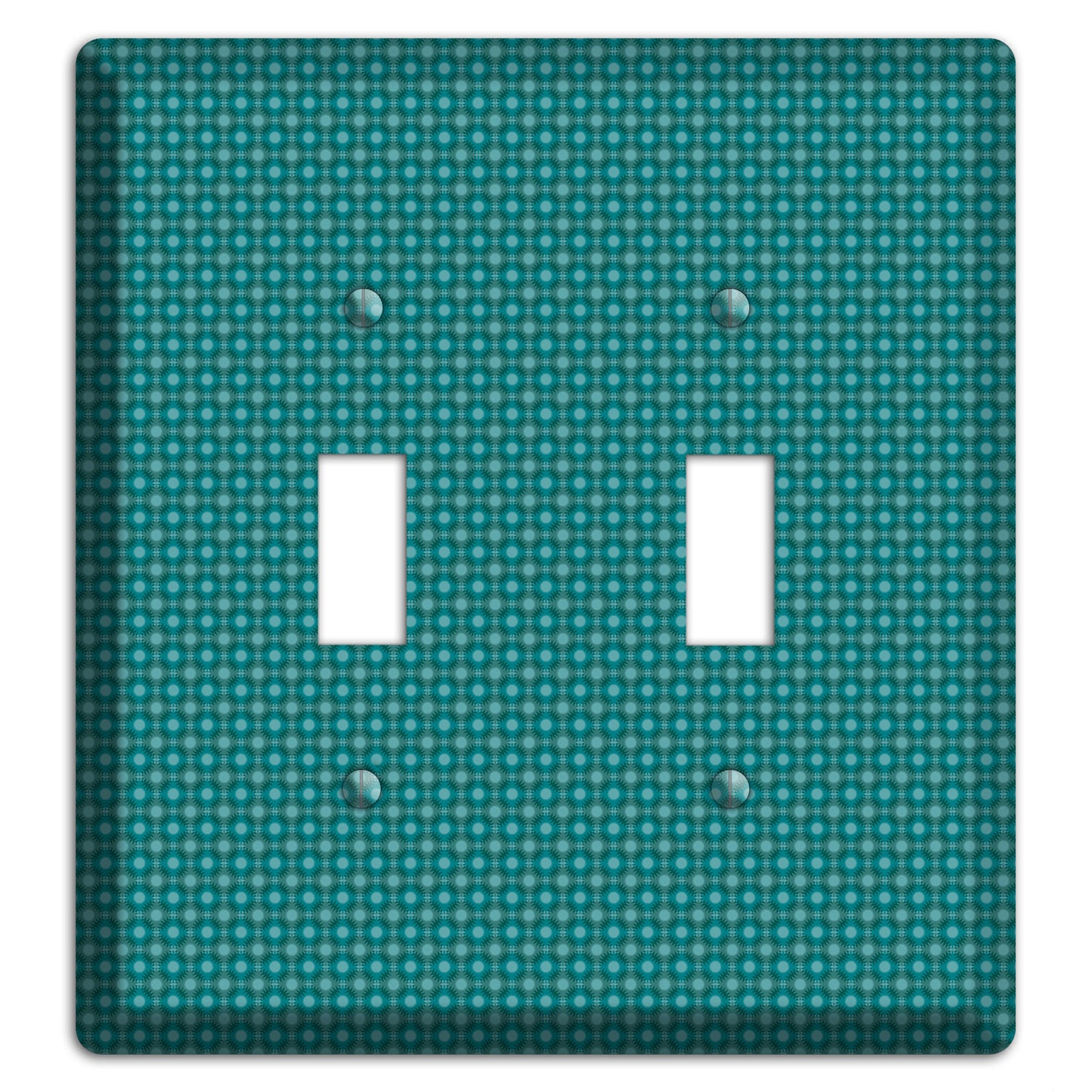 Multi Turquoise Checkered Concentric Circles 2 Toggle Wallplate