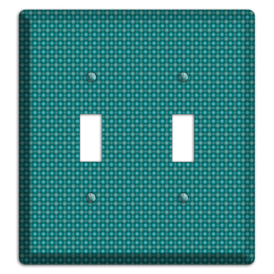 Multi Turquoise Checkered Concentric Circles 2 Toggle Wallplate