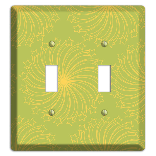 Multi Lime Star Swirl 2 Toggle Wallplate