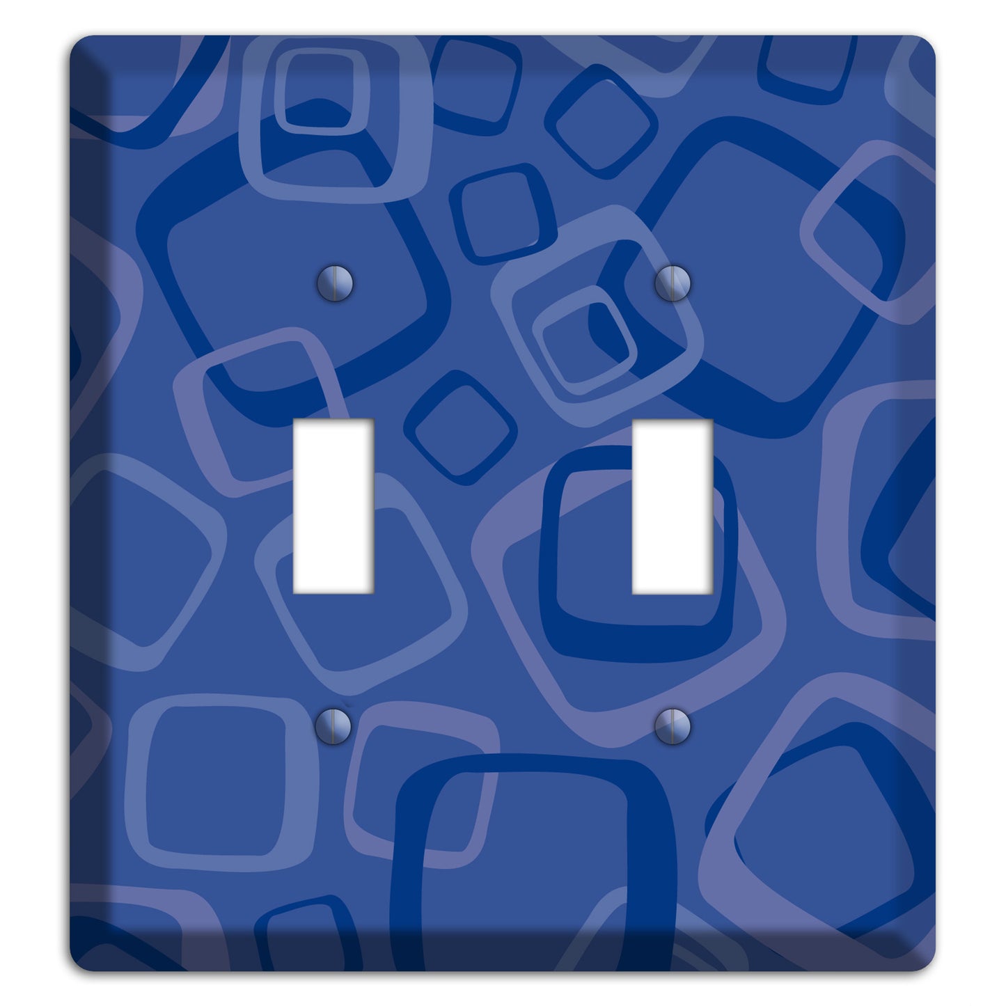 Multi Blue Random Retro Squares 2 Toggle Wallplate