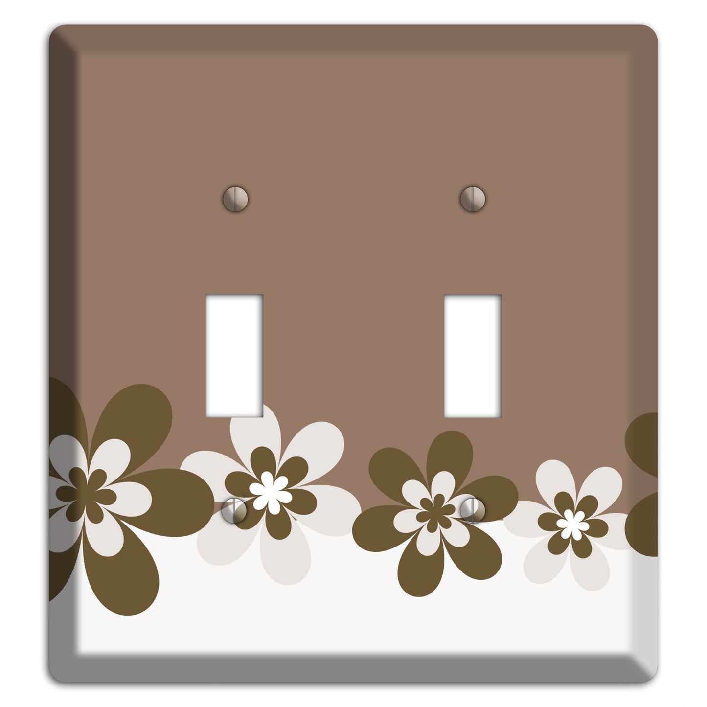 Brown Hippie Flowers 2 Toggle Wallplate