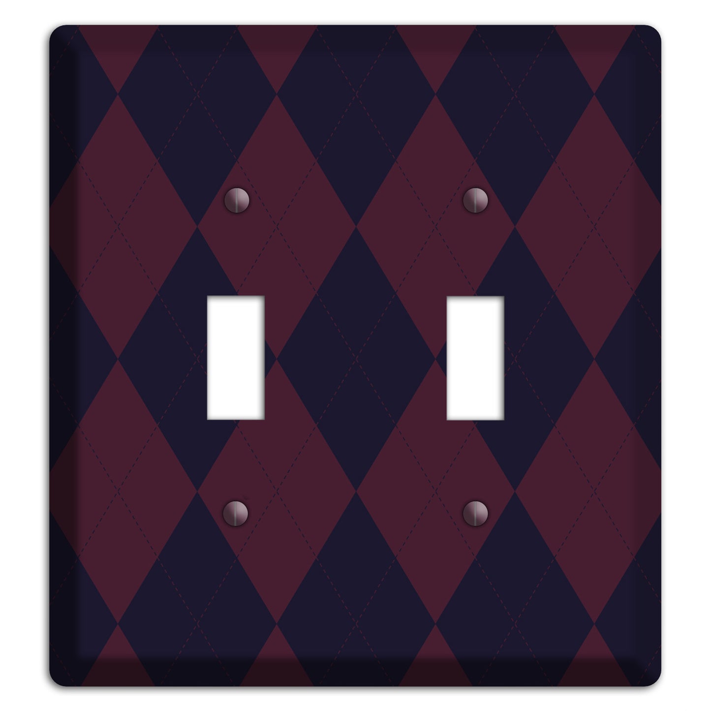 Dark Purple Argyle 2 Toggle Wallplate