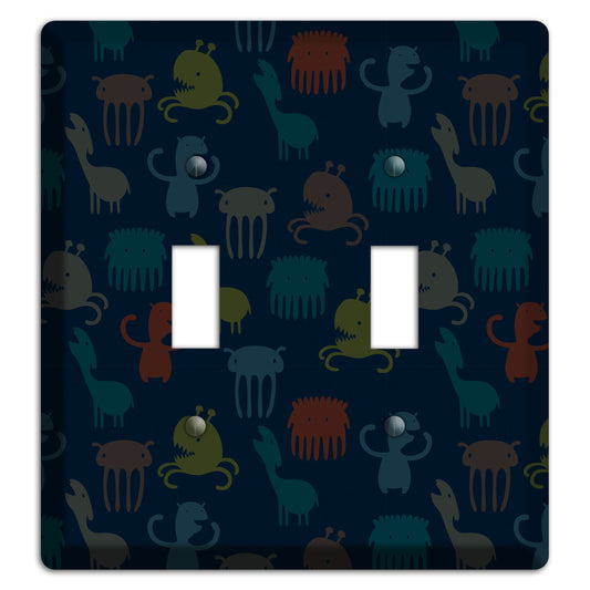 Silly Monsters Black 2 Toggle Wallplate