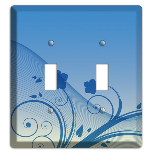 Blue Swirls 2 Toggle Wallplate