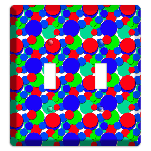 Red Blue Green Bubble Dots 2 Toggle Wallplate