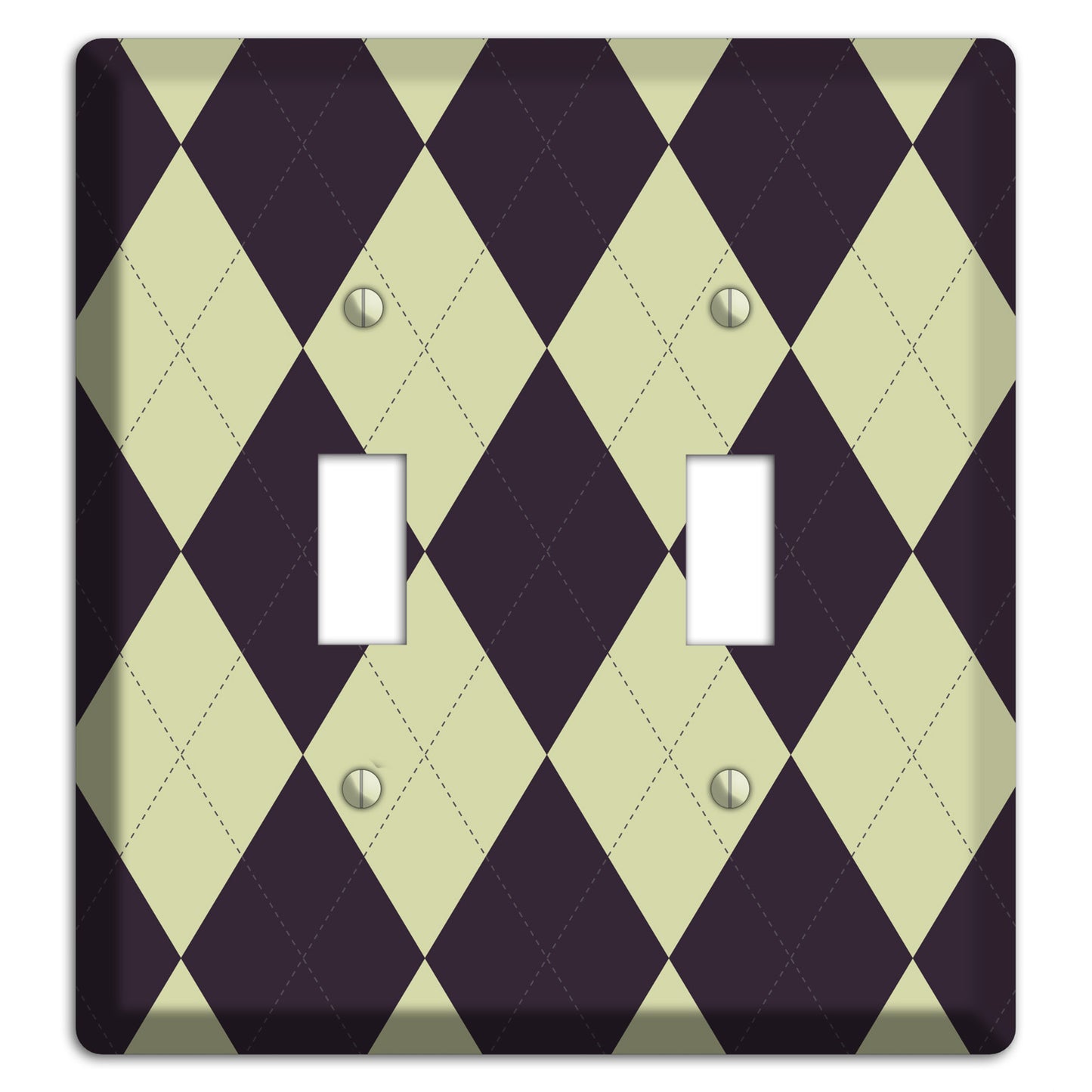 Beige Argyle 2 Toggle Wallplate