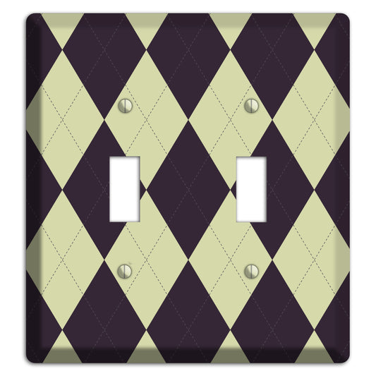 Beige Argyle 2 Toggle Wallplate