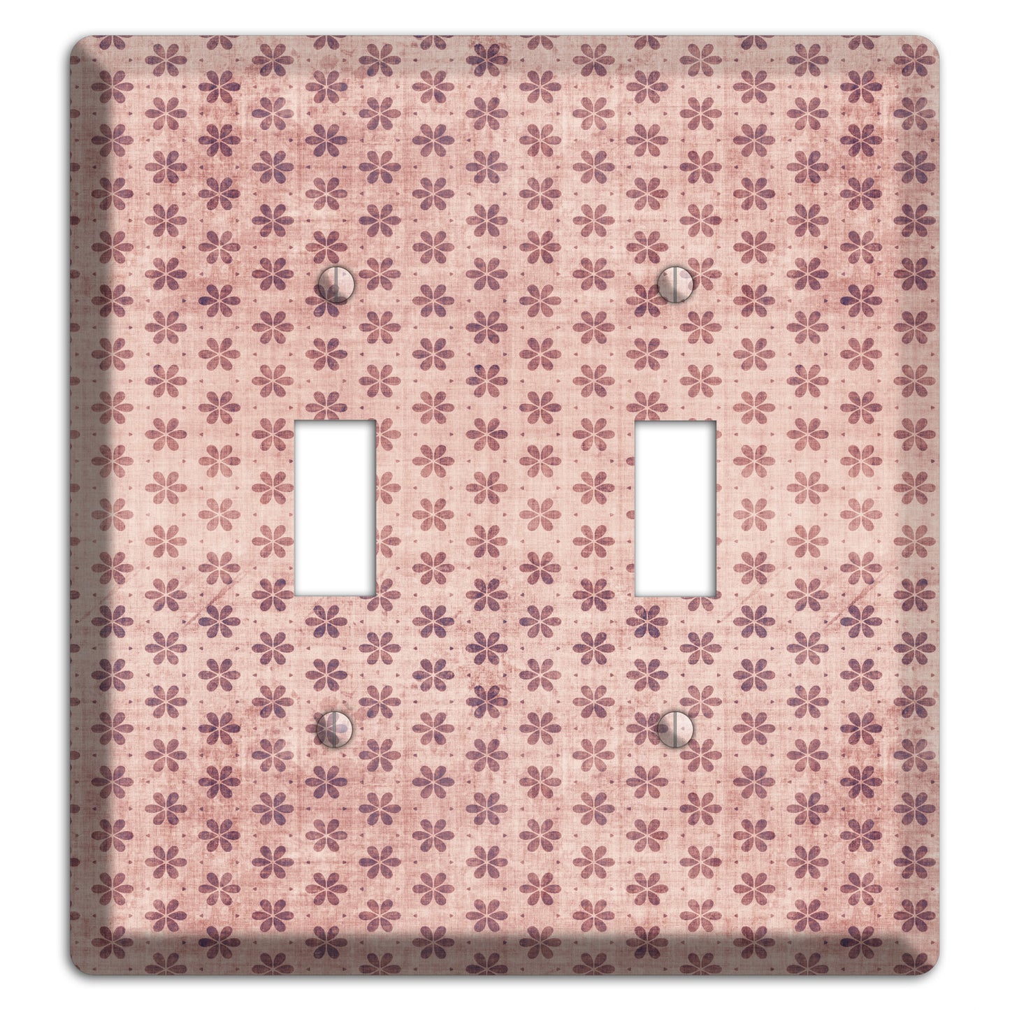 Dusty Pink Grunge Floral Contour 2 Toggle Wallplate