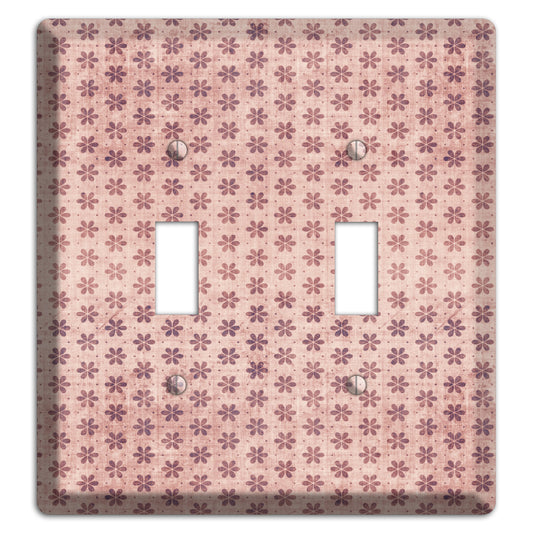 Dusty Pink Grunge Floral Contour 2 Toggle Wallplate