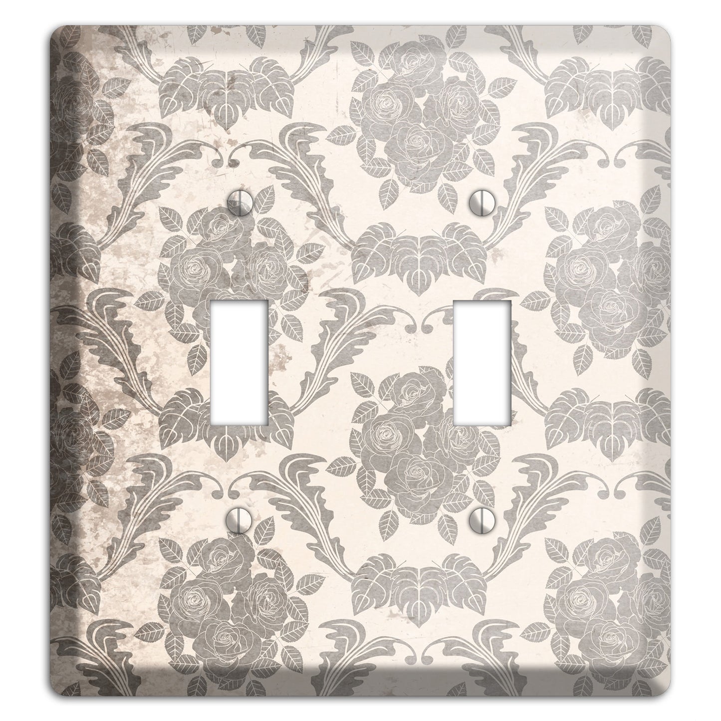 Pearl Bush Vintage Rose Damask 2 Toggle Wallplate