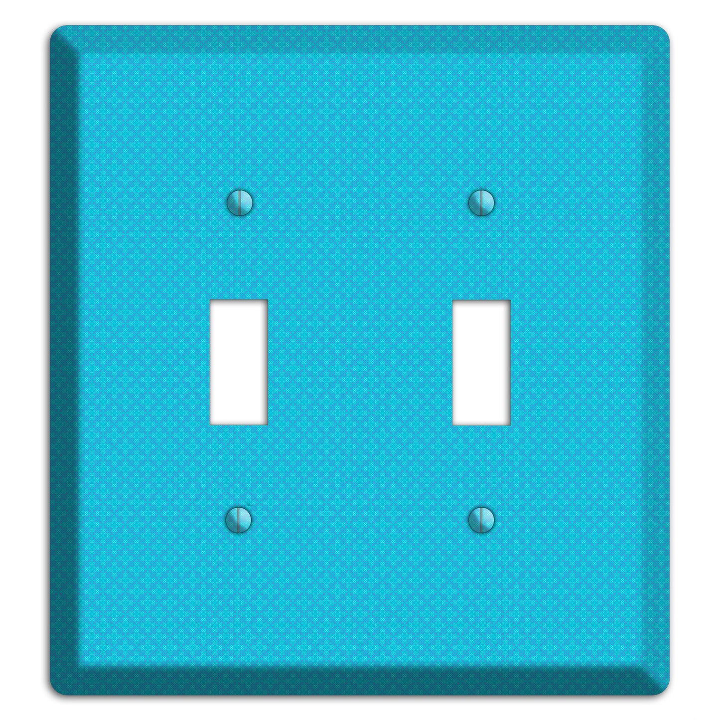 Turquoise Checkered Quatrefoil 2 Toggle Wallplate