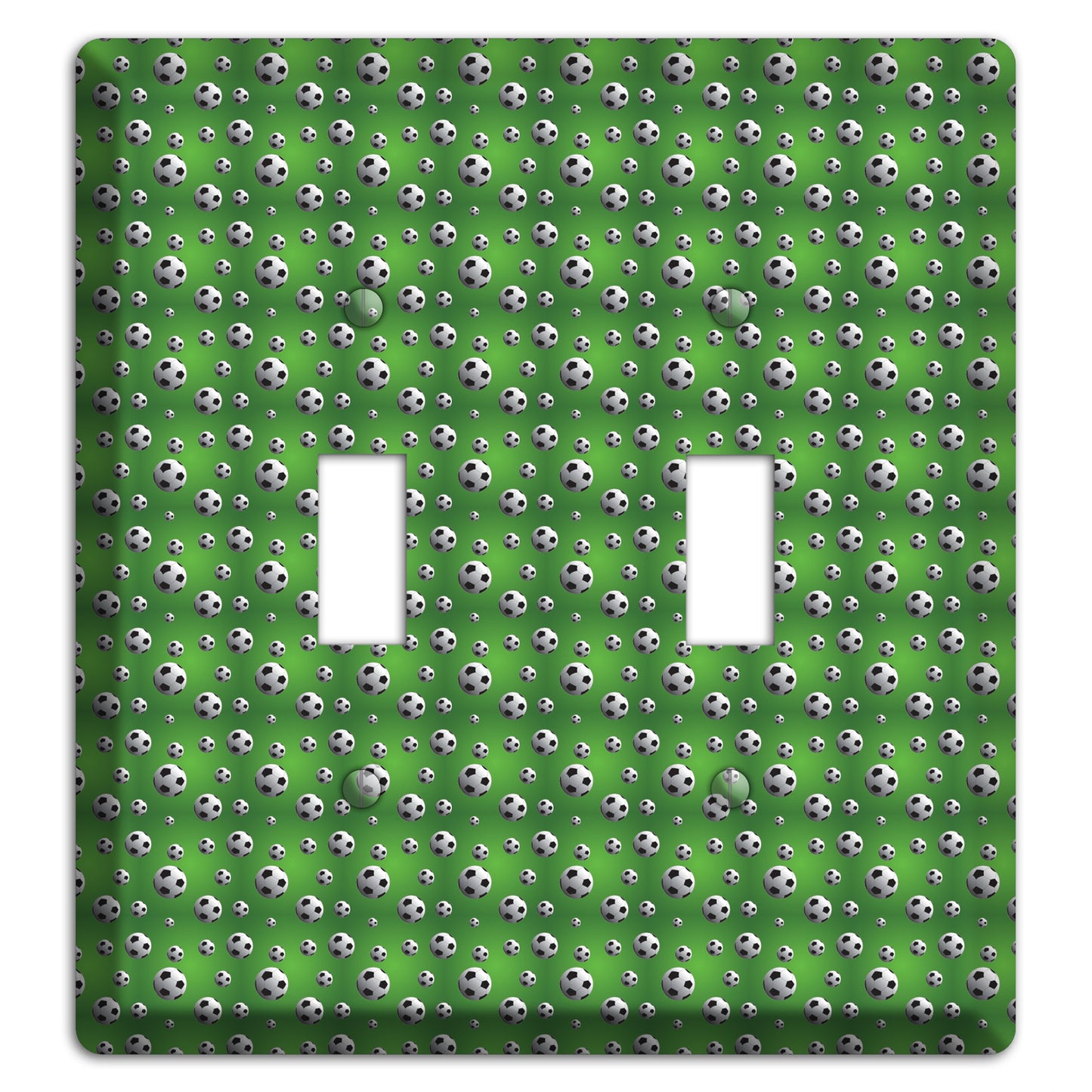 Green with Soccer Balls 2 Toggle Wallplate