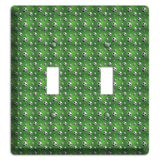 Green with Soccer Balls 2 Toggle Wallplate