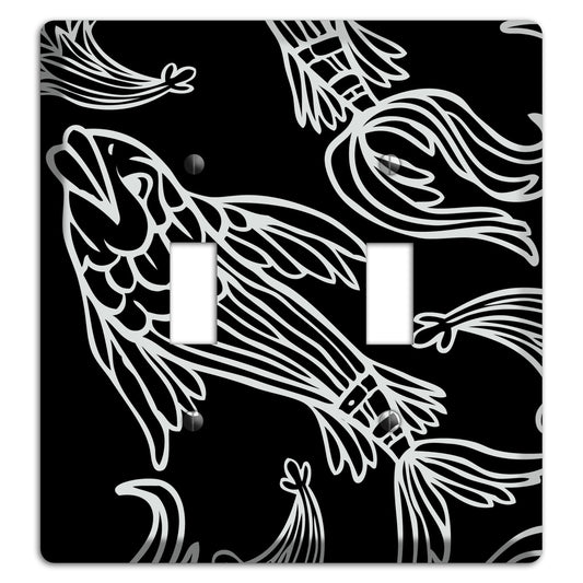 Black and White Koi 2 Toggle Wallplate