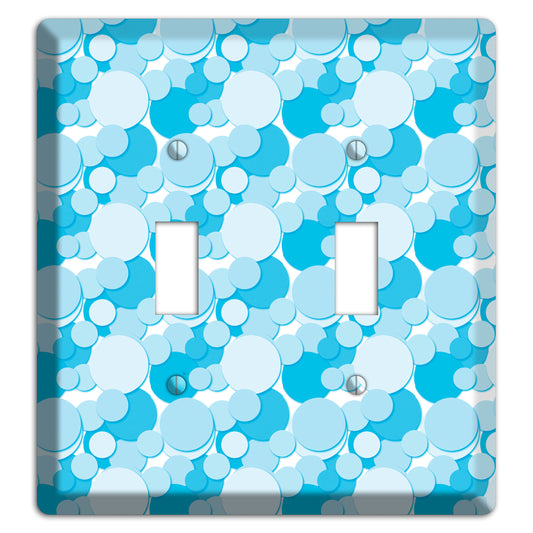 Multi Blue Bubble Dots 2 Toggle Wallplate