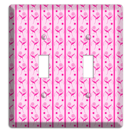 Pink Floral Pattern 2 Toggle Wallplate