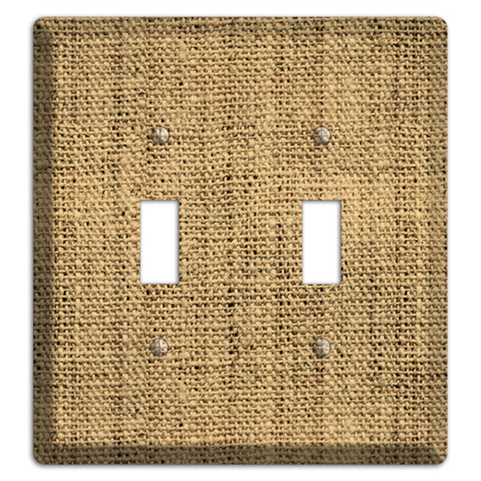 Teak Burlap 2 Toggle Wallplate