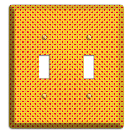 Orange with Maroon Tiny Polka Dots 2 Toggle Wallplate