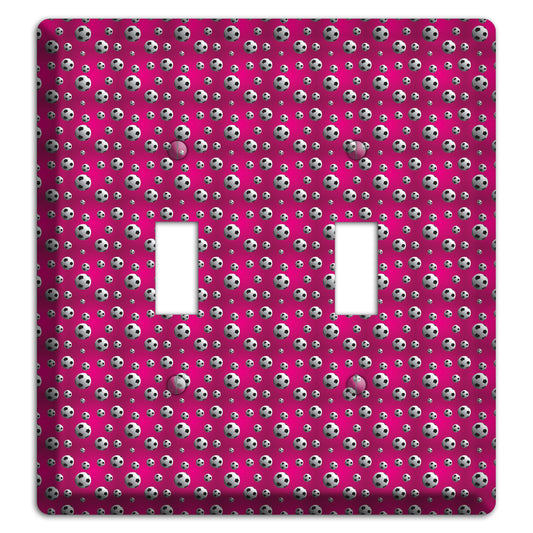 Fuschia with Soccer Balls 2 Toggle Wallplate