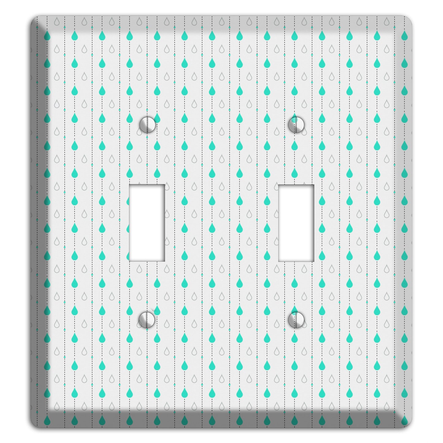 White and Blue Drops 2 Toggle Wallplate