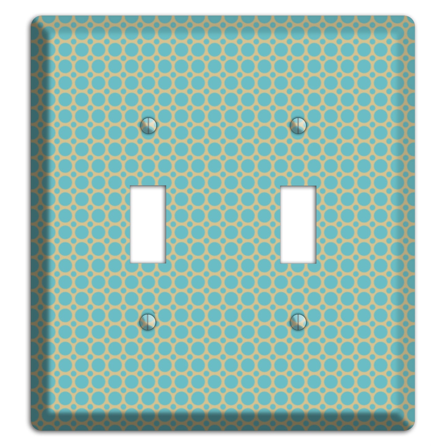 Dusty Blue Tiled Multi Small Dots 2 Toggle Wallplate