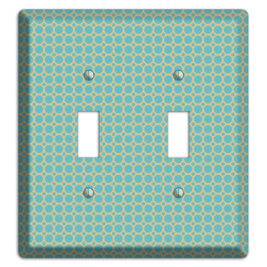 Dusty Blue Tiled Multi Small Dots 2 Toggle Wallplate