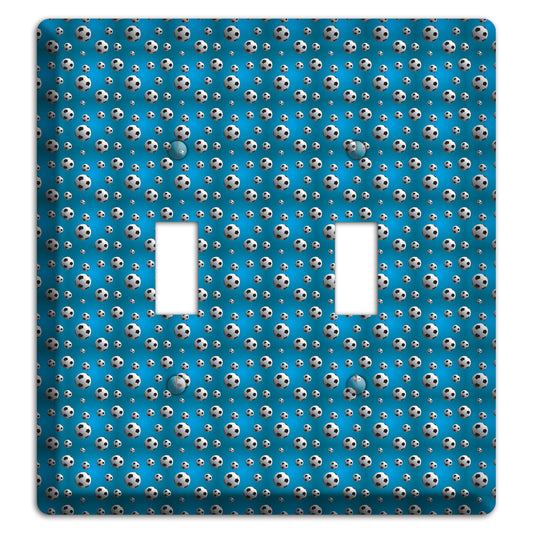 Blue with Soccer Balls 2 Toggle Wallplate