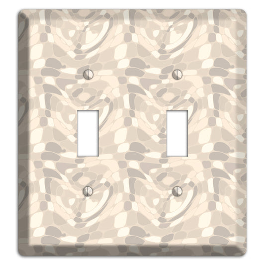 Beige Large Abstract 2 Toggle Wallplate