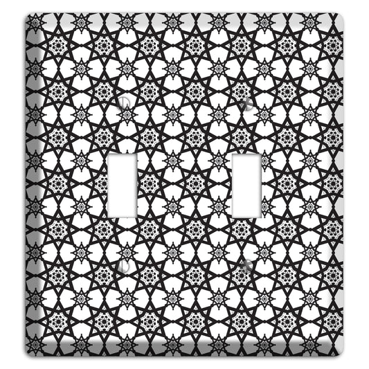 White and Black Arabesque 2 Toggle Wallplate