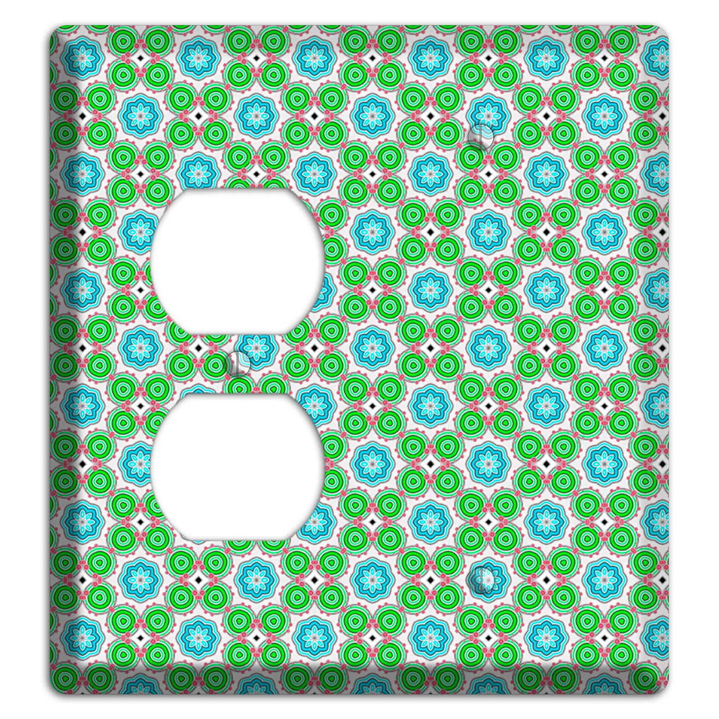 Green Foulard 5 Duplex / Blank Wallplate