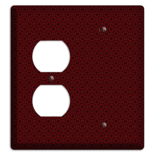 Maroon Checkered Foulard Duplex / Blank Wallplate