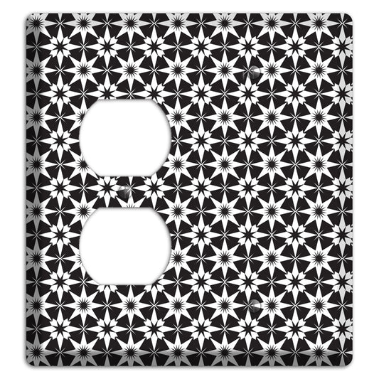 Black with White Foulard Duplex / Blank Wallplate