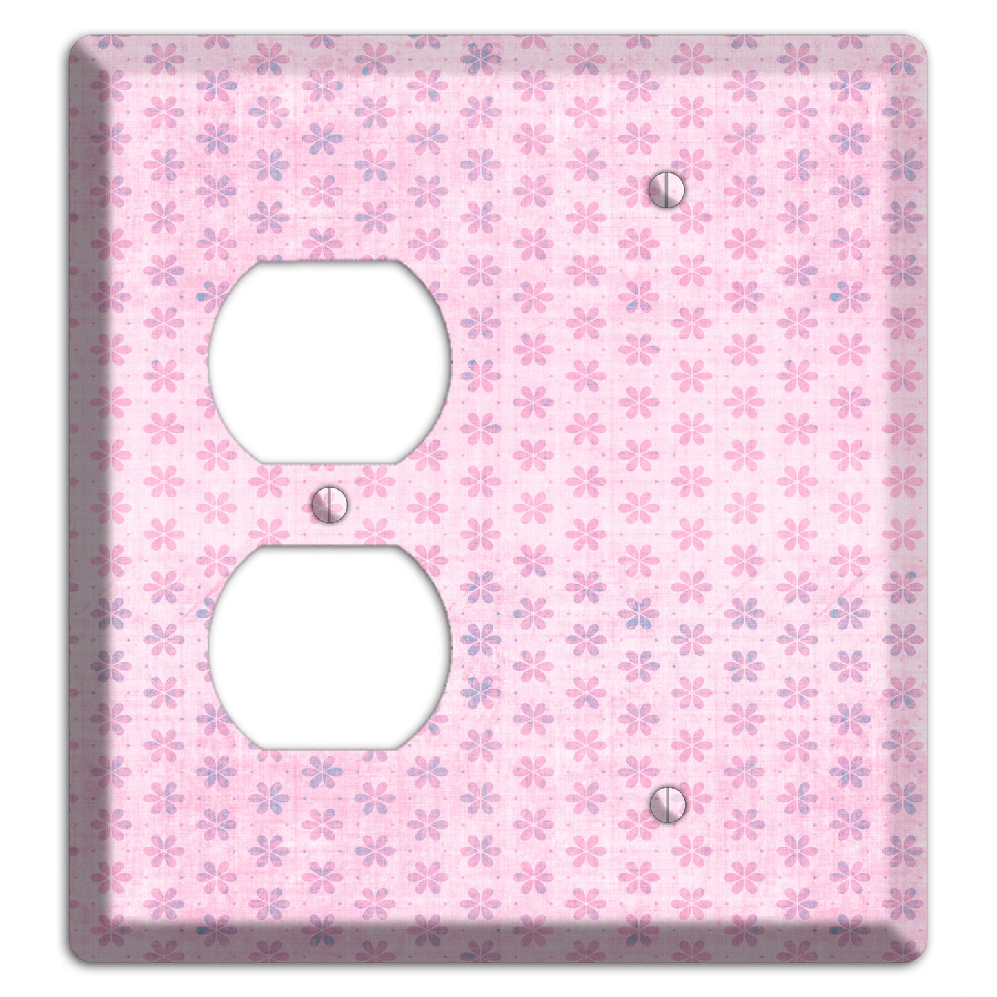 Pink Grunge Floral Contour Duplex / Blank Wallplate