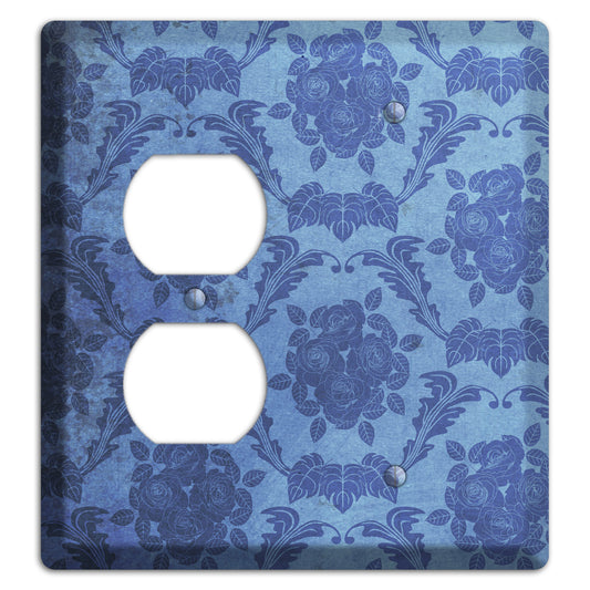 Polo Blue Vintage Rose Damask Duplex / Blank Wallplate