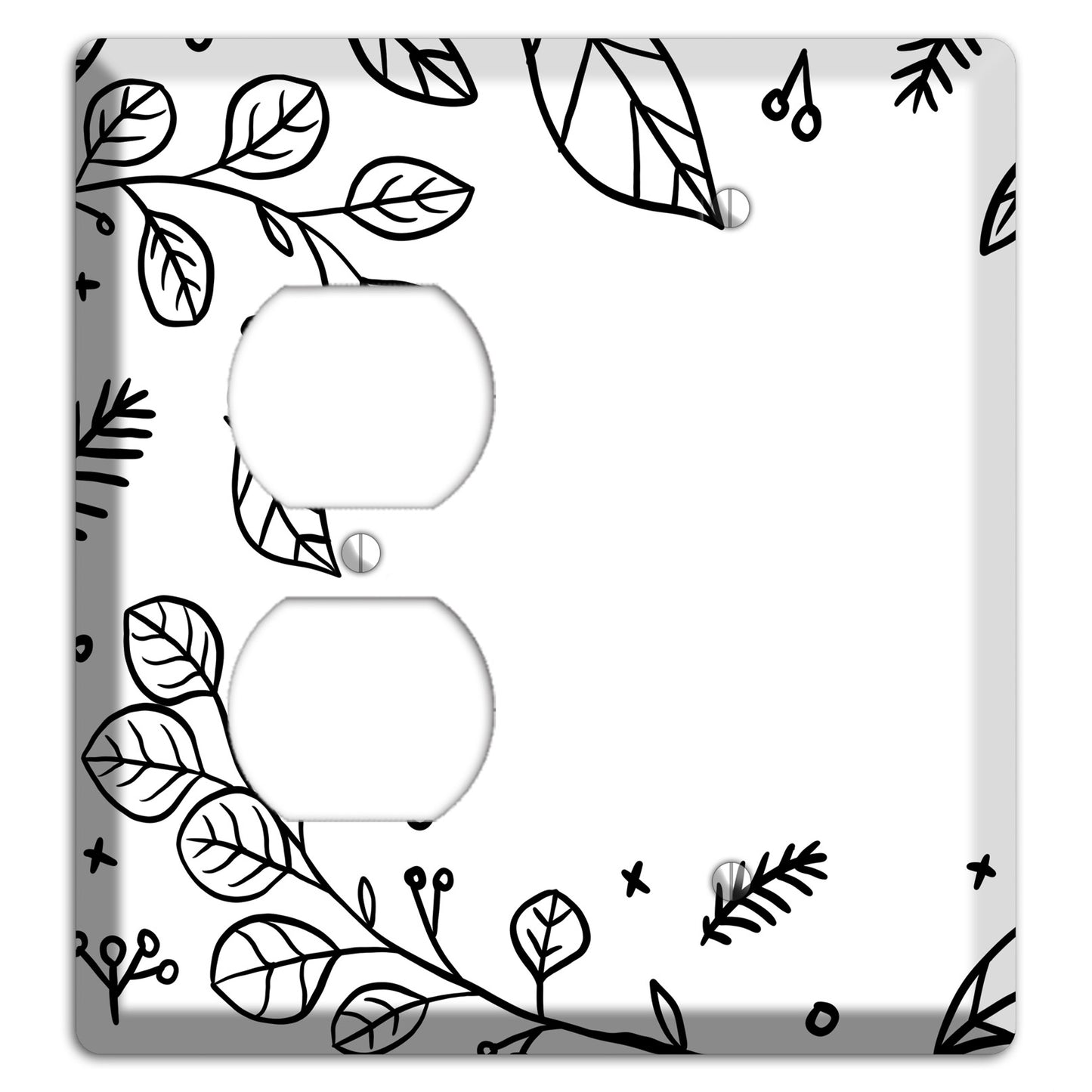 Hand-Drawn Floral 26 Duplex / Blank Wallplate