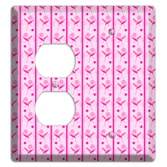 Pink Floral Pattern Duplex / Blank Wallplate